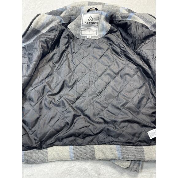 Alpine Design Plaid Wool Blend Zip Jacket Gray Blue Buffalo Check SZ M - Picture 11 of 11